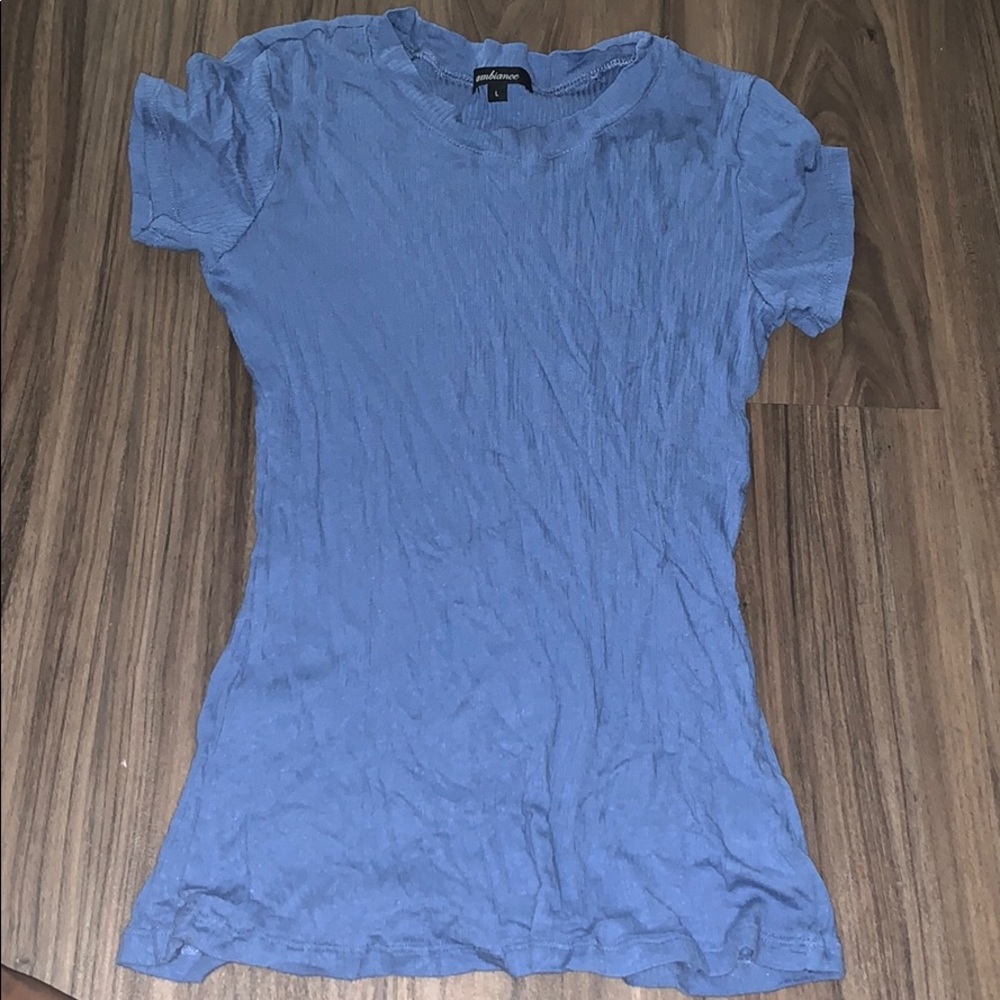 Shy blue shirt runs a little small